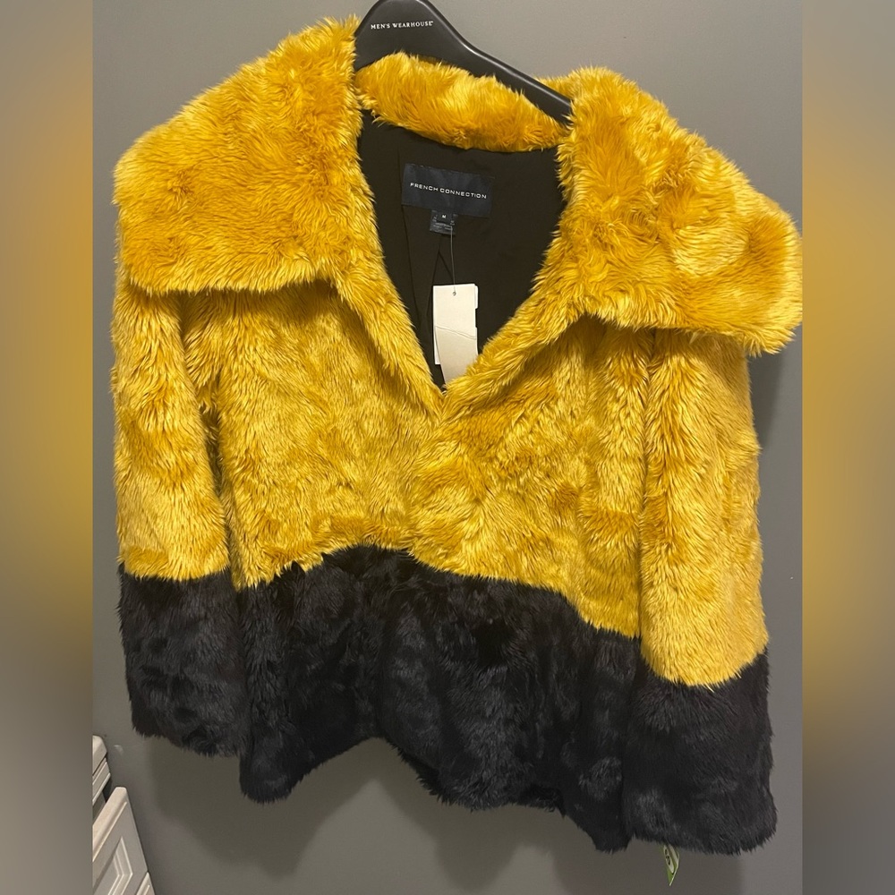 French Connection Faux Fur Coat Size M